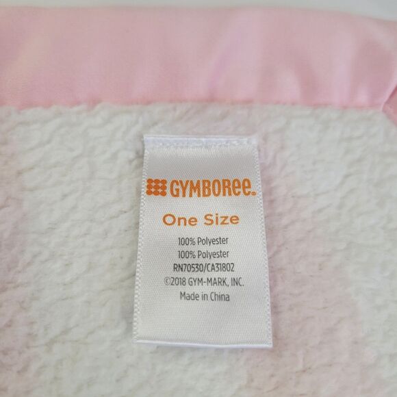 2018 Gymboree Plush Baby Security Blanket Pink White Stripes Satin Trim 30”x30” - Picture 3 of 12